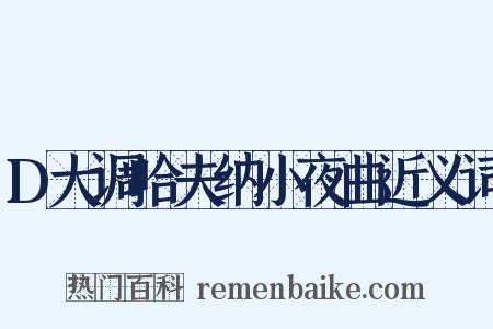 D大调哈夫纳小夜曲近义词是什么意思的图片